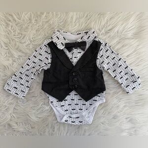 Andy & Evan Mustache Suit Onesie